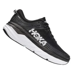 Hoka Bondi 7 Wide 2E Mens Road Running Shoes Black/White