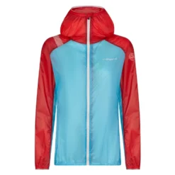 La Sportiva Briza Windbreaker Womens Windproof & Water Resistant Jacket Malibu Blue/Hibiscus