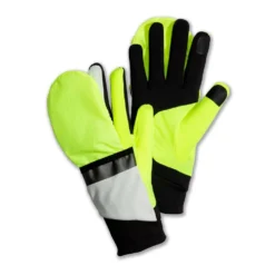 BROOKS Draft Hybrid Cold Weather Running Gloves (Built In Mitten) Unisex Icy Grey/Black/Nightlife