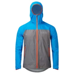 OMM Halo+ Mens Waterproof Running Jacket Grey/Blue