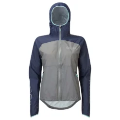 OMM Halo+ Womens Waterproof Running Jacket Grey/Navy