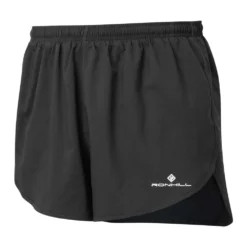 RONHILL Mens Core Racer Running Shorts Black/Bright White