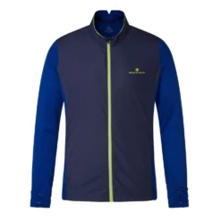 RONHILL Tech Hyperchill Mens Insulated Windproof Running Jacket Deep Navy/Cobalt