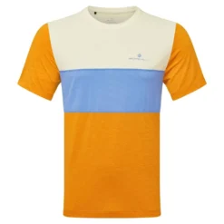 RONHILL Tech Trio Short Sleeve T-Shirt Spice Marl/Lake Blue