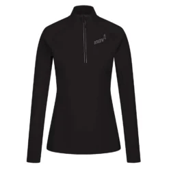 Technical Mid Womens Half Zip Running Top Black