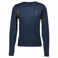 Scott Trail Run Men's Long Sleeved T-Shirt Midnight Blue/Copper Orange