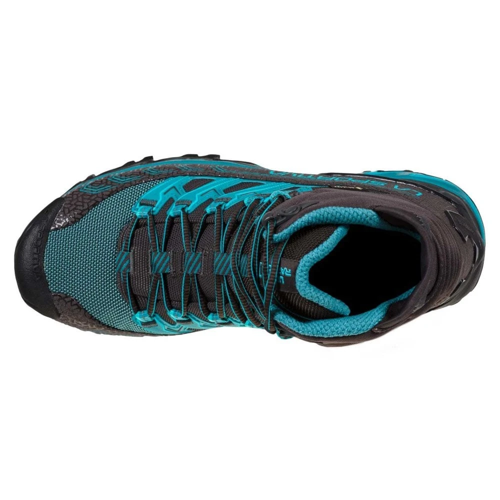 La Sportiva Ultra Raptor II Mid GTX Womens Hiking Boots Carbon/Topaz 3 La Sportiva Ultra Raptor II Mid GTX Womens Hiking Boots Carbon/Topaz - Image 3
