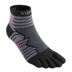 Injinji Ultra Run Mini Crew Unisex Running Toe Socks Onyx